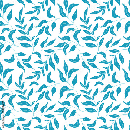Fotografie Seamless pattern with flat minimalism leaves