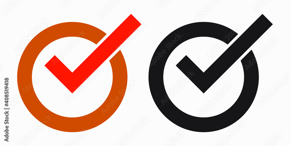 Icon ok. Okay icon. Confirmation of action. Checkbox. Choice. Vector icon. Icon ok. Okay icon. Confirmation of action. Checkbox. Choice. Vector icon.