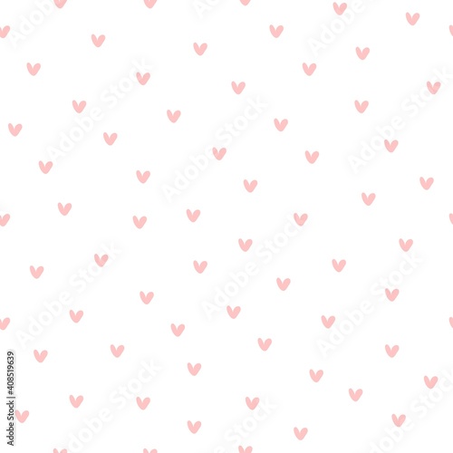 Seamless pattern with cartoon hearts. Colorful vector flat style. hand drawing. valentines day. Romantic design for print, wrapper, fabric.