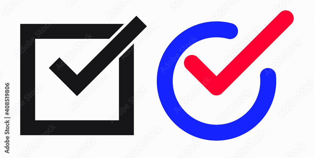 Icon ok. Okay icon. Confirmation of action. Checkbox. Choice. Vector icon. Icon ok. Okay icon. Confirmation of action. Checkbox. Choice. Vector icon.