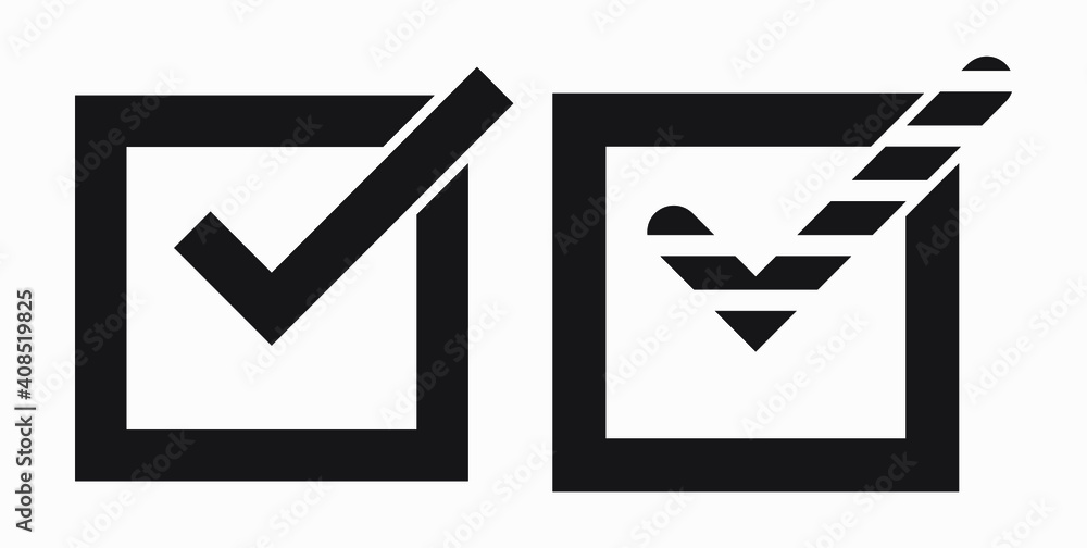 Icon ok. Okay icon. Confirmation of action. Checkbox. Choice. Vector icon. Icon ok. Okay icon. Confirmation of action. Checkbox. Choice. Vector icon.