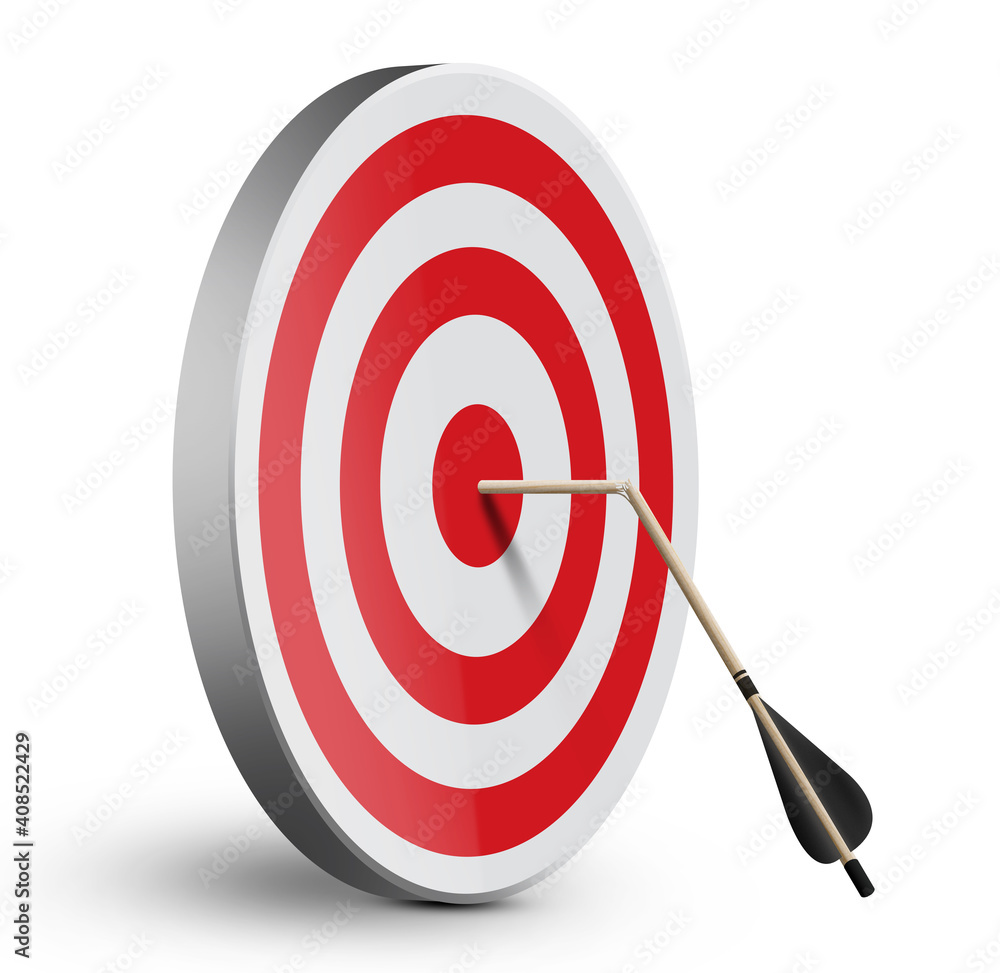 Broken arrow on dartboard