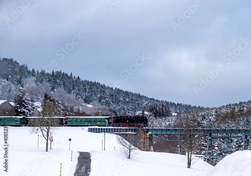Fichtelbergsbahn im Erzgebirge Deutschland