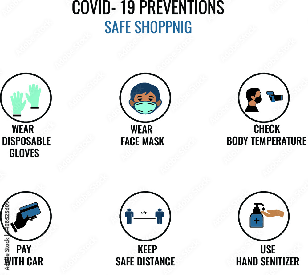Fototapeta premium covid- 19 preventions safe shopping