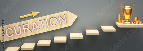 Photography Curation leads to money and success in business and life - symbolized by stairs