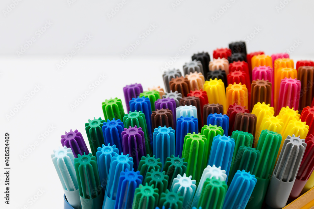 Multicolored Felt-Tip Pens isolated on a white background Multicolored Felt-Tip Pens isolated on a white background