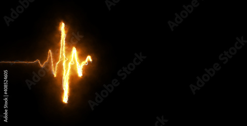 Colorful pink heartbeat rate and pulse on black screen, seamless and loop motion animate footage