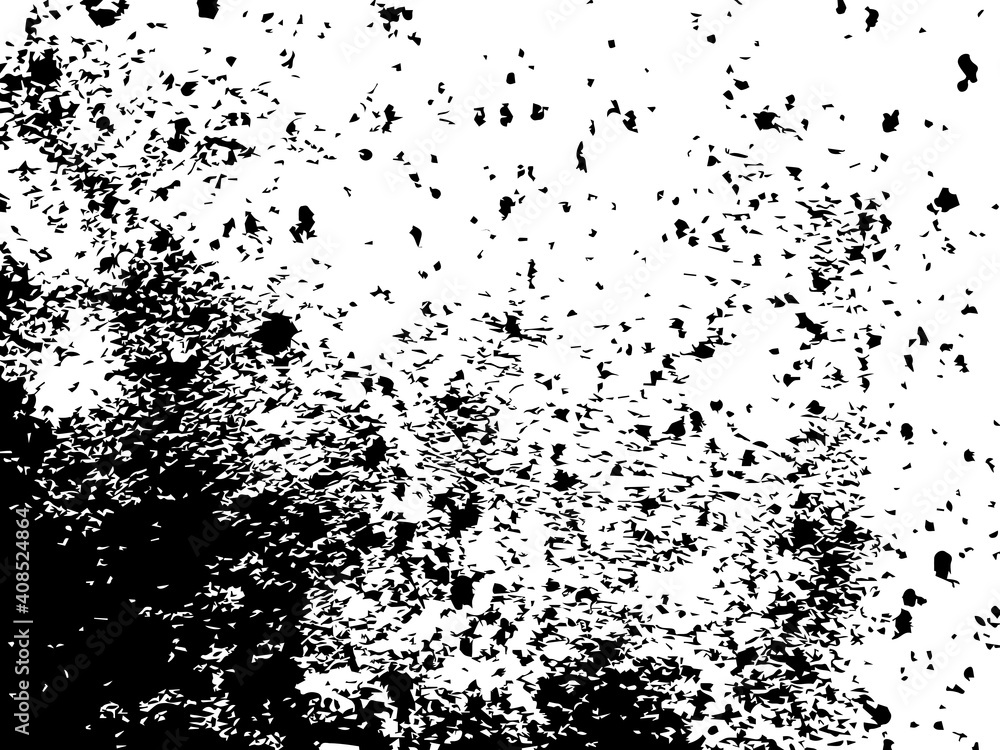 Grungy vector texture of brushed plaster wall. Faded ink spot vignette. Black splatter on white background Grungy vector texture of brushed plaster wall. Faded ink spot vignette. Black splatter on white background