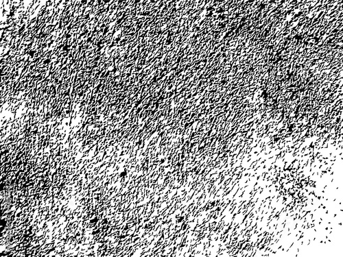 Grungy vector texture of brushed plaster wall. Tiny particle of concrete surface. Black splatter on white background