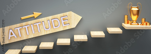 Photos Attitude leads to money and success in business and life - symbolized by stairs