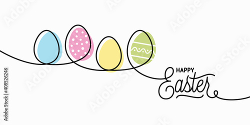 Happy Easter card. Easter banner on white