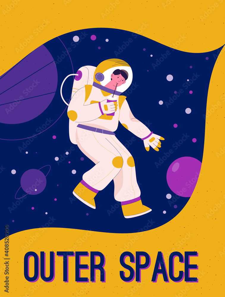 Fototapeta premium Vector poster of Outer Space concept