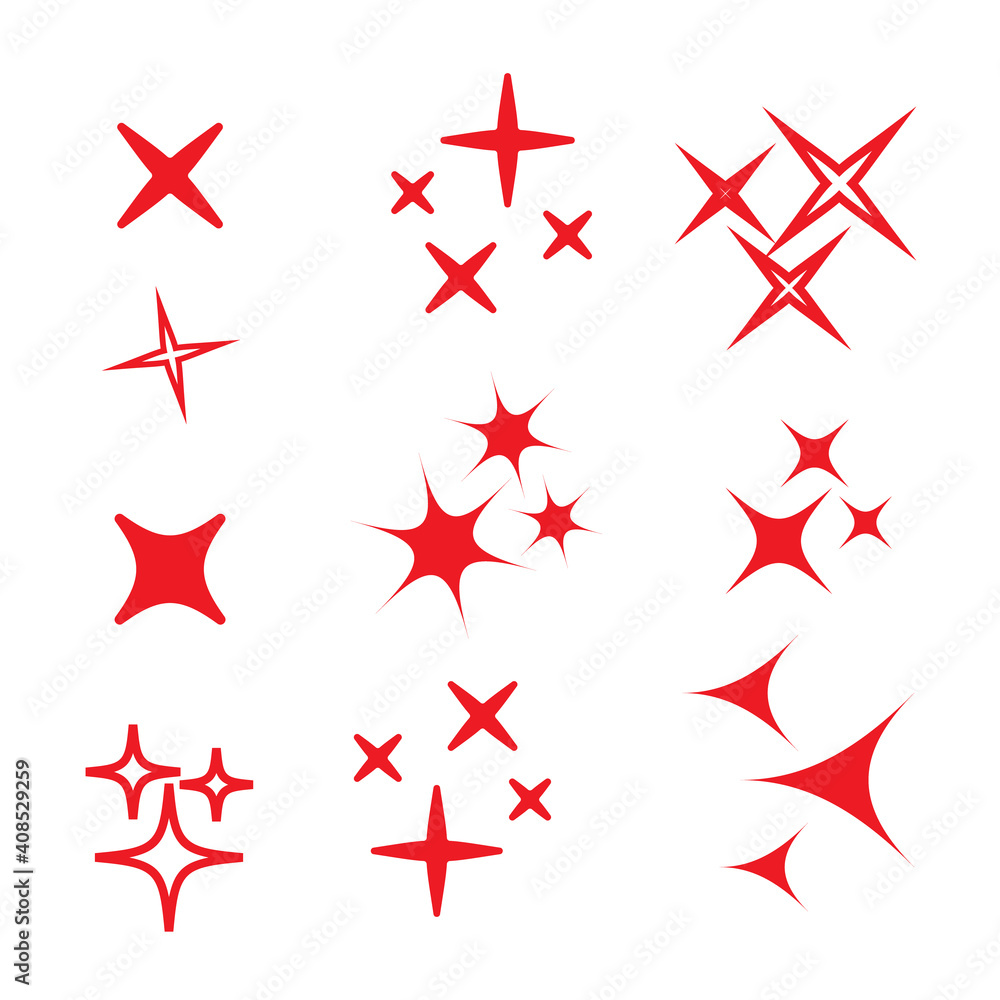 Fototapeta premium Glowing light effect star. Sparkle lights vector