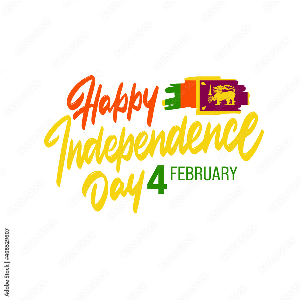 Sri Lanka Independence Day Greeting Card. Happy Independence Day Sri