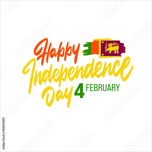 Sri Lanka Independence Day Greeting Card. Happy Independence Day Sri Lanka Vector Illustration.