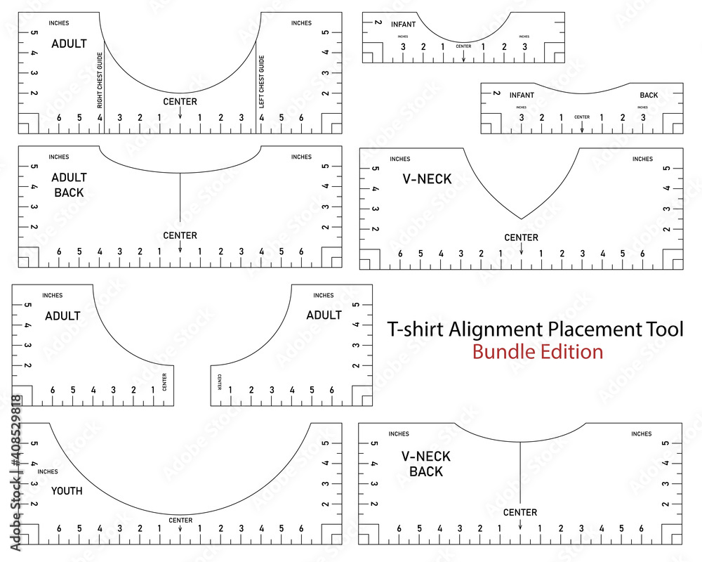T Shirt Ruler Vector Mega Bundle T shirt Alignment Placement Tool