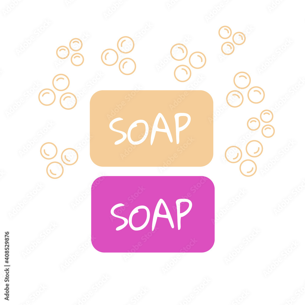 Soap bar with bubbles. Foam aromatic vector icon Soap bar with bubbles. Foam aromatic vector icon