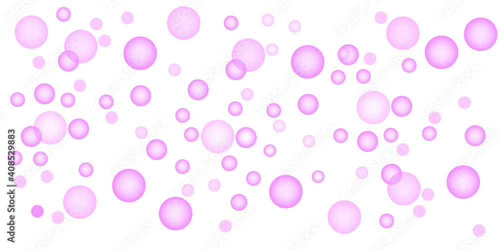 Pink bubbles pattern on white background