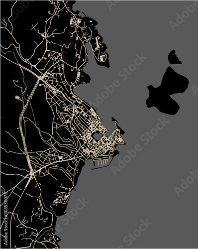 map of the city of Agios Nikolaos, Greece