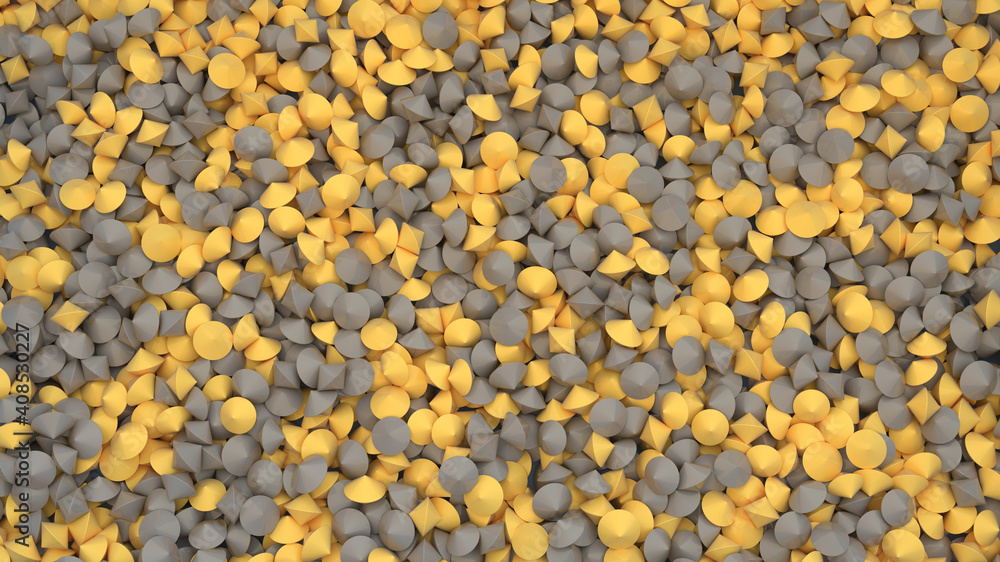 Abstract digital background with heap of gray and yellow particles Abstract digital background with heap of gray and yellow particles