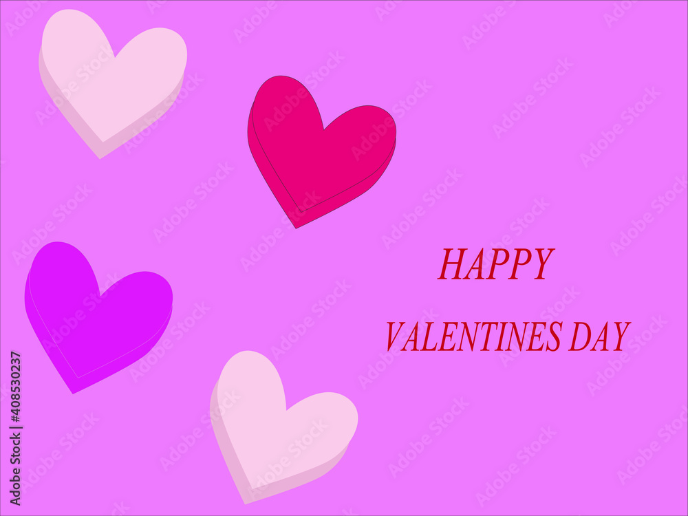 Valentines day special card design. Happy valentines day wishes with red and white hearts on pink background, symbol of love.