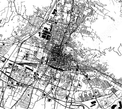 map of the city of Brescia, Lombardy, Italy