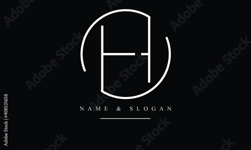 OH, HO, O, H abstract letters logo monogram