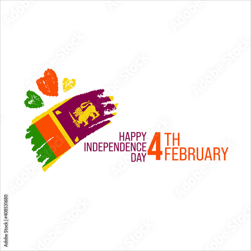Sri Lanka Independence Day Greeting Card. Happy Independence Day Sri Lanka Vector Illustration.
