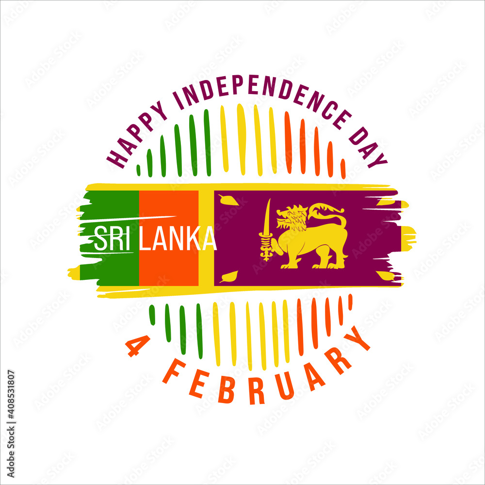 Sri Lanka Independence Day Greeting Card. Happy Independence Day Sri