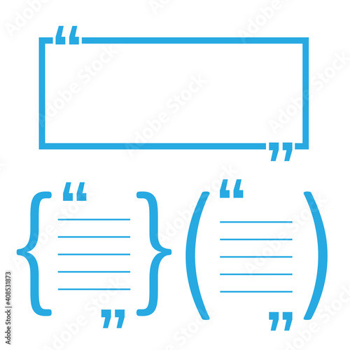 quotation mark for text. Frame with quotes. Quote vector comment