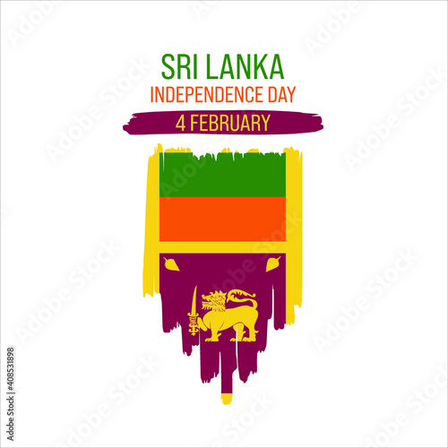 Sri Lanka Independence Day Greeting Card. Happy Independence Day Sri Lanka Vector Illustration.
