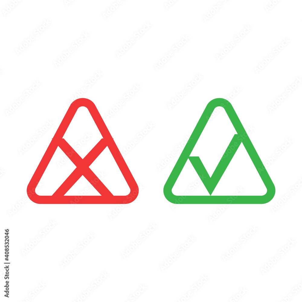 Yes and no accept. Approve sign. Check and choice icons Yes and no accept. Approve sign. Check and choice icons