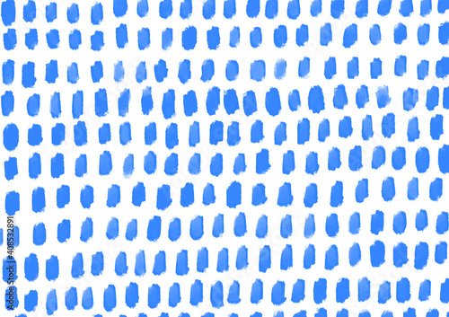 筆のテクスチャの手描き風の青いドットのイラスト素材