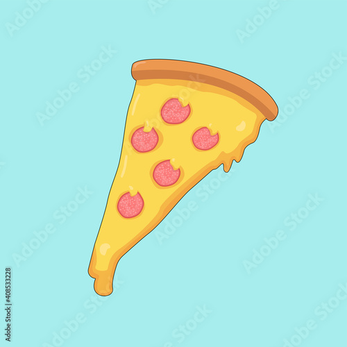 Pizza slice with melted cheese and pepperoni