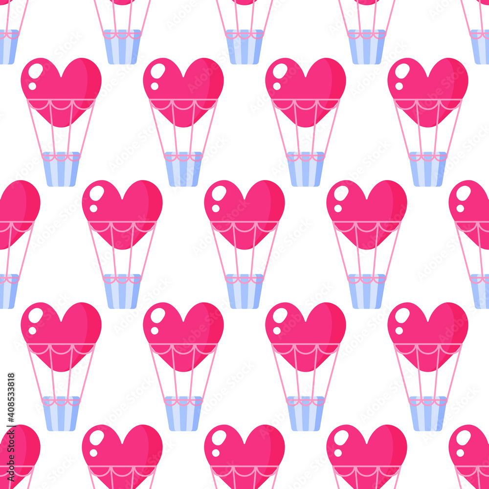 Seamless pattern of heart balloon for the wedding or Valentine's Day.
