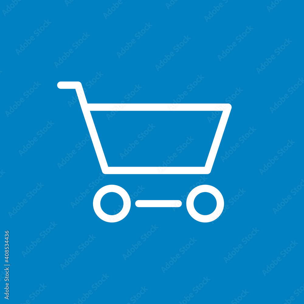 Einkaufswagen, Warenkorb - Icon, Symbol, Piktogramm, grafisches Element - Vektor - Hintergrund - blau weiß Einkaufswagen, Warenkorb - Icon, Symbol, Piktogramm, grafisches Element - Vektor - Hintergrund - blau weiß