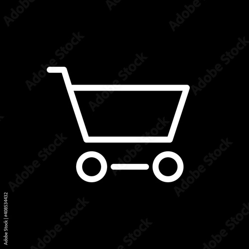 Einkaufswagen, Warenkorb - Icon, Symbol, Piktogramm, grafisches Element - Vektor - Hintergrund - schwarz weiß 