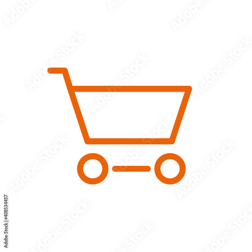 Einkaufswagen, Warenkorb - Icon, Symbol, Piktogramm, grafisches Element - Vektor - Kontur - orange
