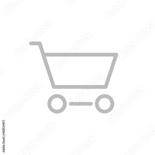 Einkaufswagen, Warenkorb - Icon, Symbol, Piktogramm, grafisches Element - Vektor - Kontur - grau
