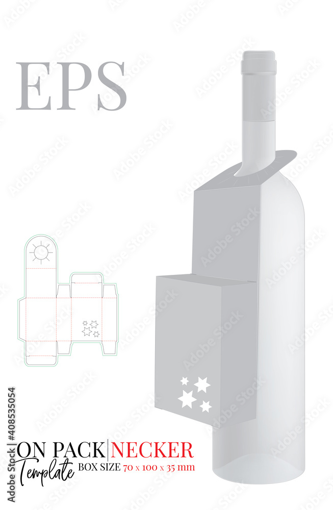 Bottle Neck Hanger Template, Vector with die cut, laser cutting layers ...