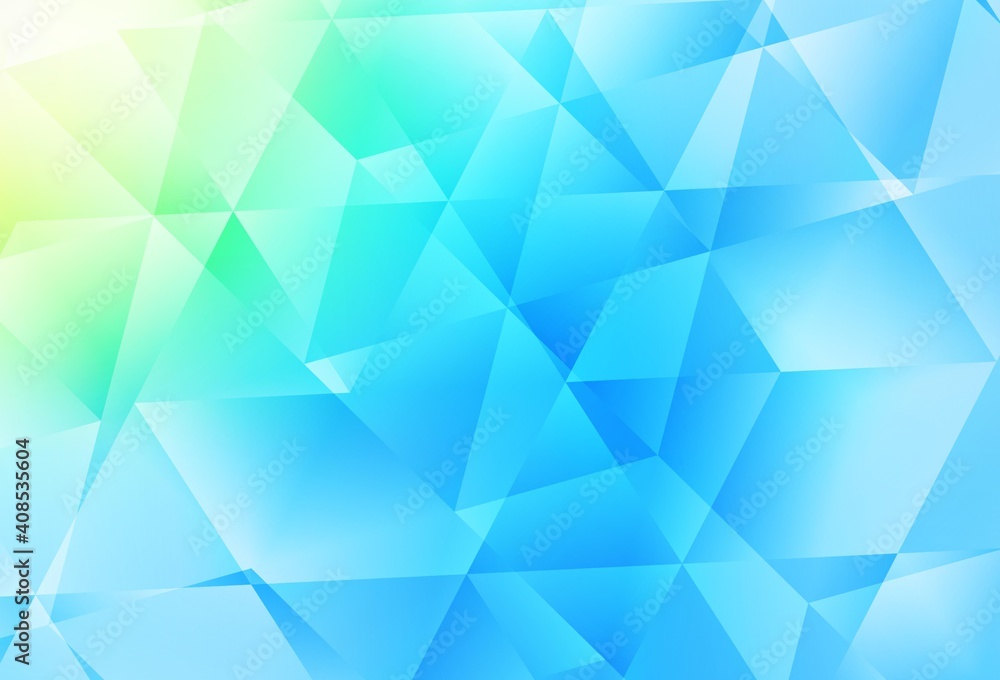 Fototapeta premium Light Blue, Green vector polygon abstract background.