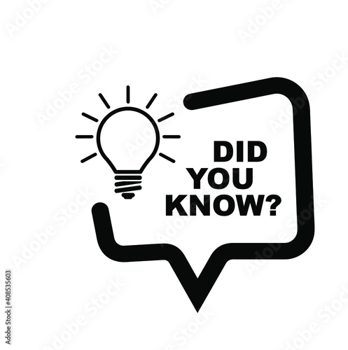 did you know sign on white background	