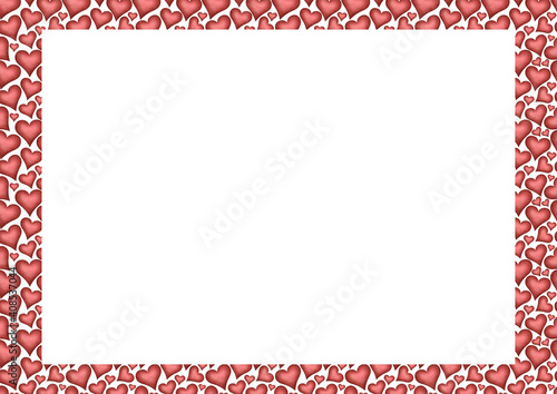 Foto marco corazones rojos y fondo blanco