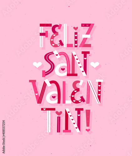 Happy Valentine Day in Spanish vector card design