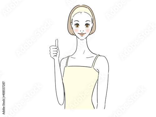 いいね ハンドサインを出す女性