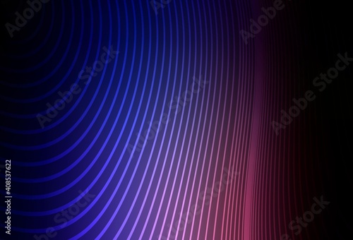 Dark Pink, Blue vector backdrop with curved lines.