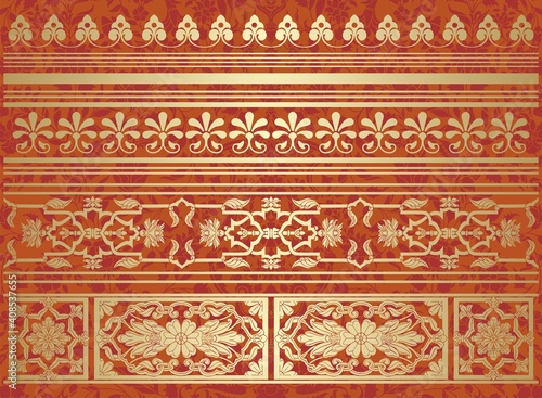 paisley floral pattern, textile , Rajasthan, royal India	
