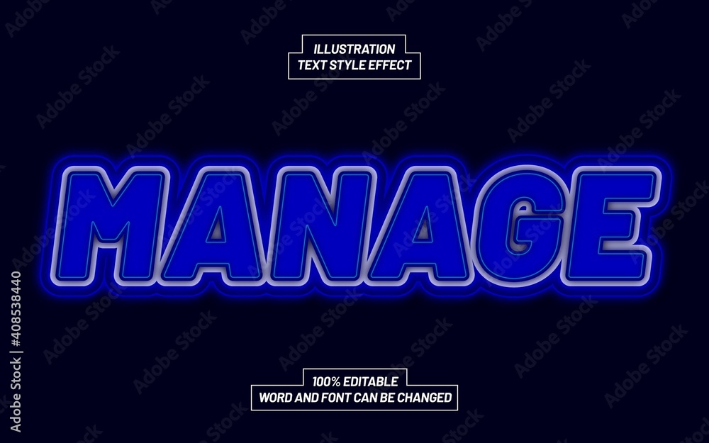 Manage 3D Bold Text Style Effect