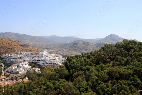 View of modern Malaga, a seaside town in the Spanish region of Andalusia, a resort center on the Mediterranean coast