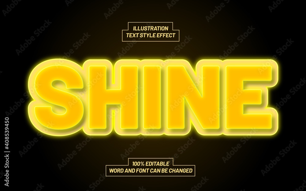 Shine Yellow Text Style Effect Mockup